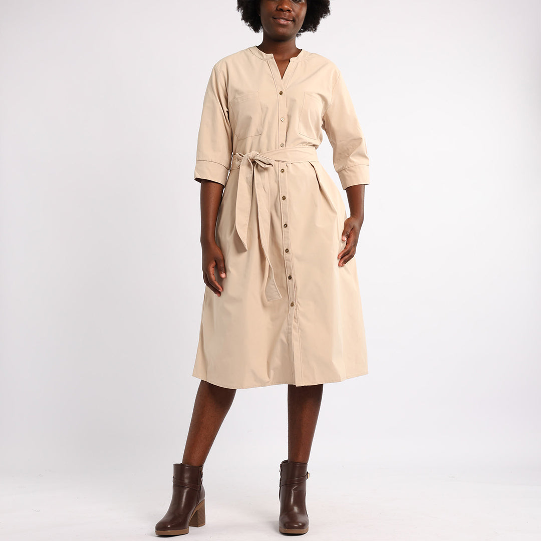 LADIES STONE BUTTON FRONT DRESS