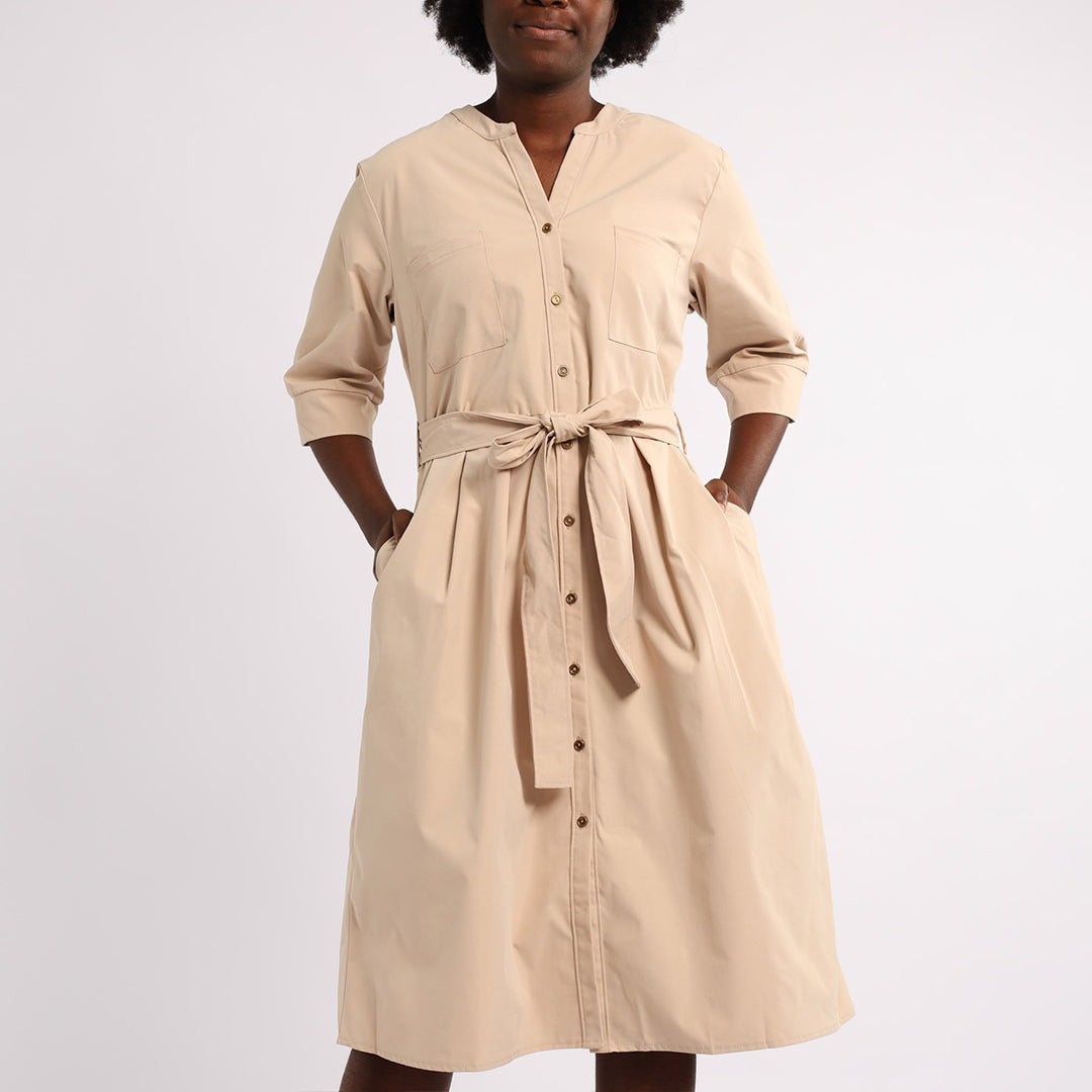 LADIES STONE BUTTON FRONT DRESS