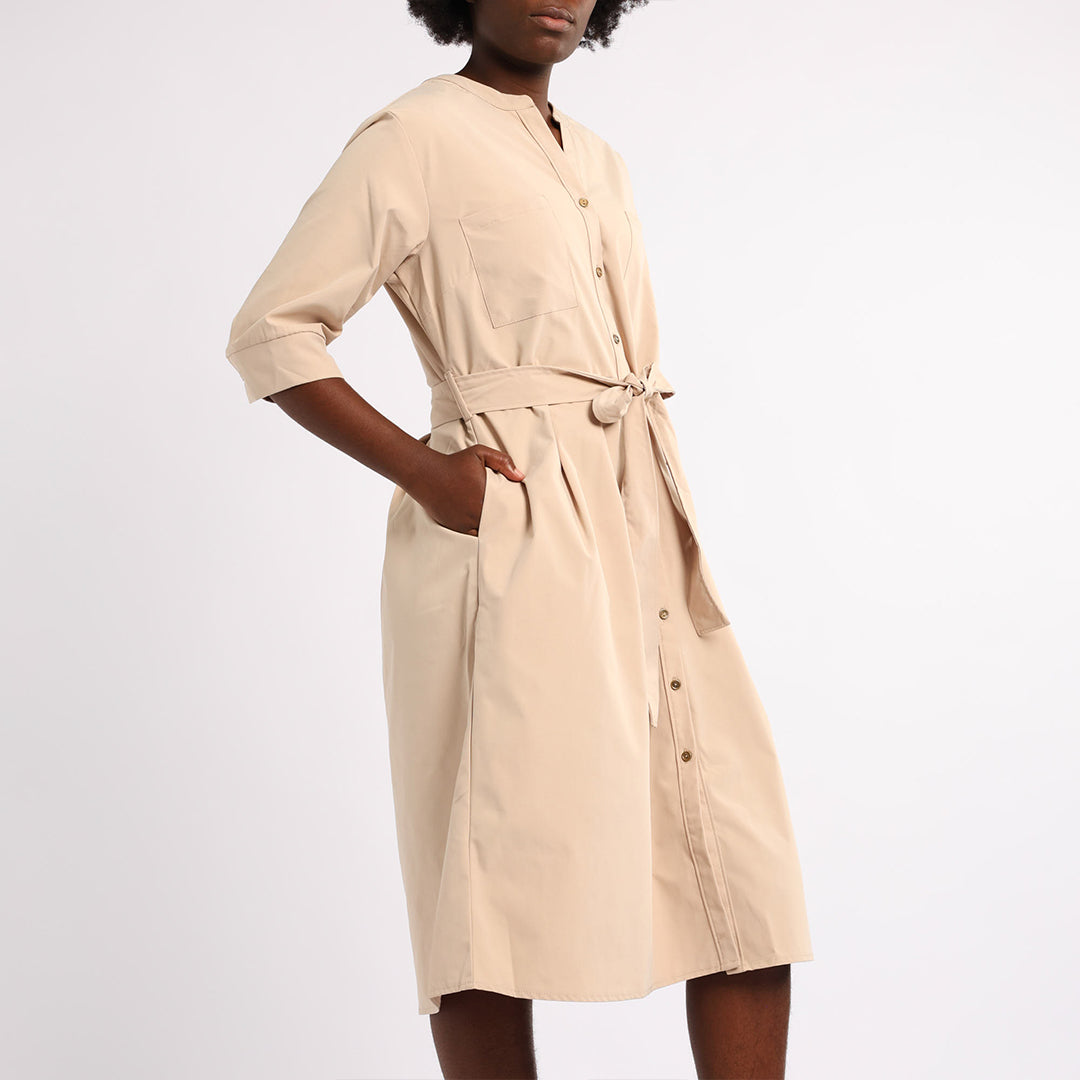 LADIES STONE BUTTON FRONT DRESS