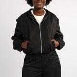 LADIES BLACK HOODED JACKET