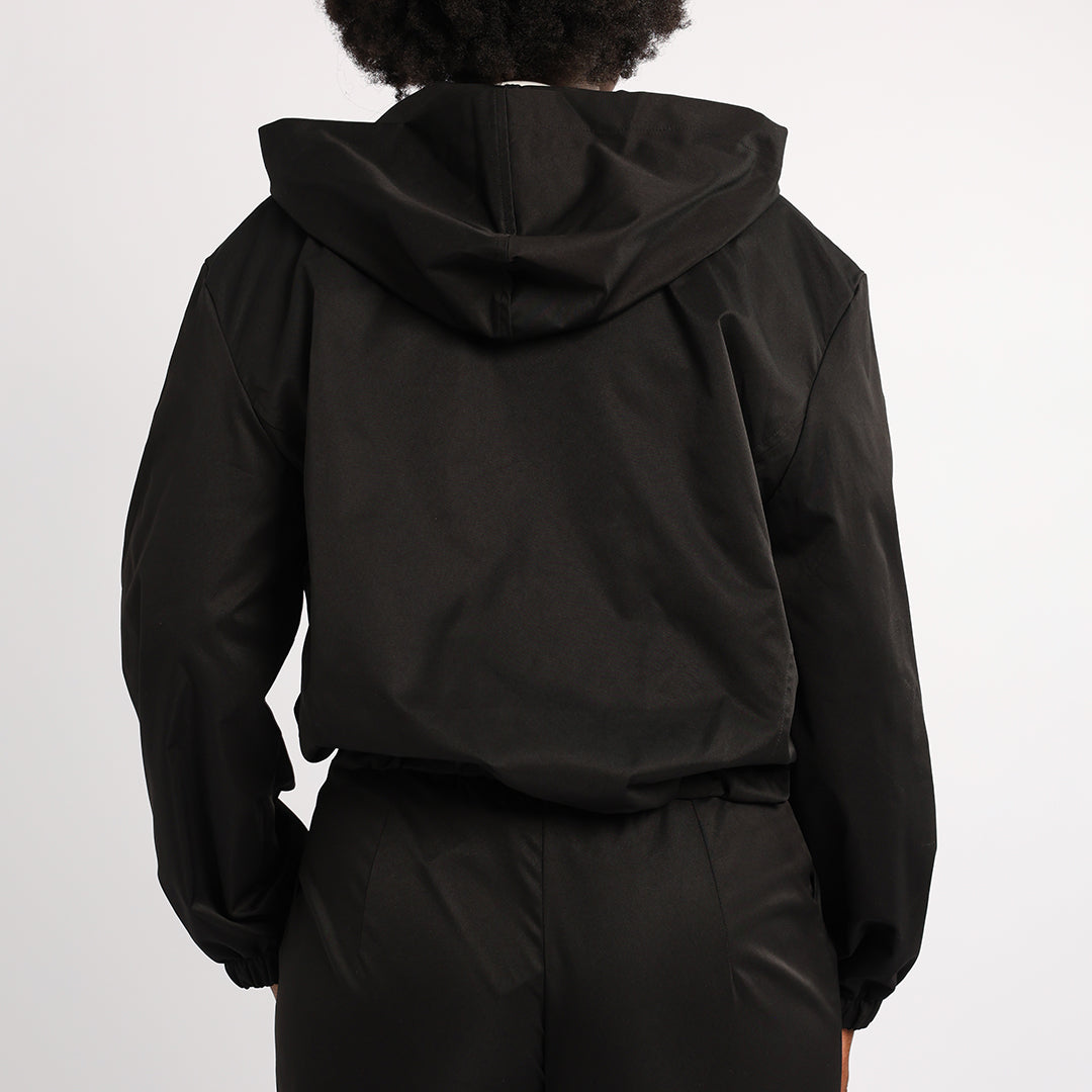 LADIES BLACK HOODED JACKET