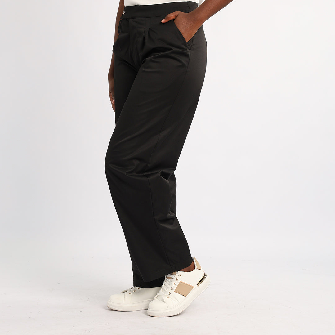 LADIES BLACK WIDE LEG PANT