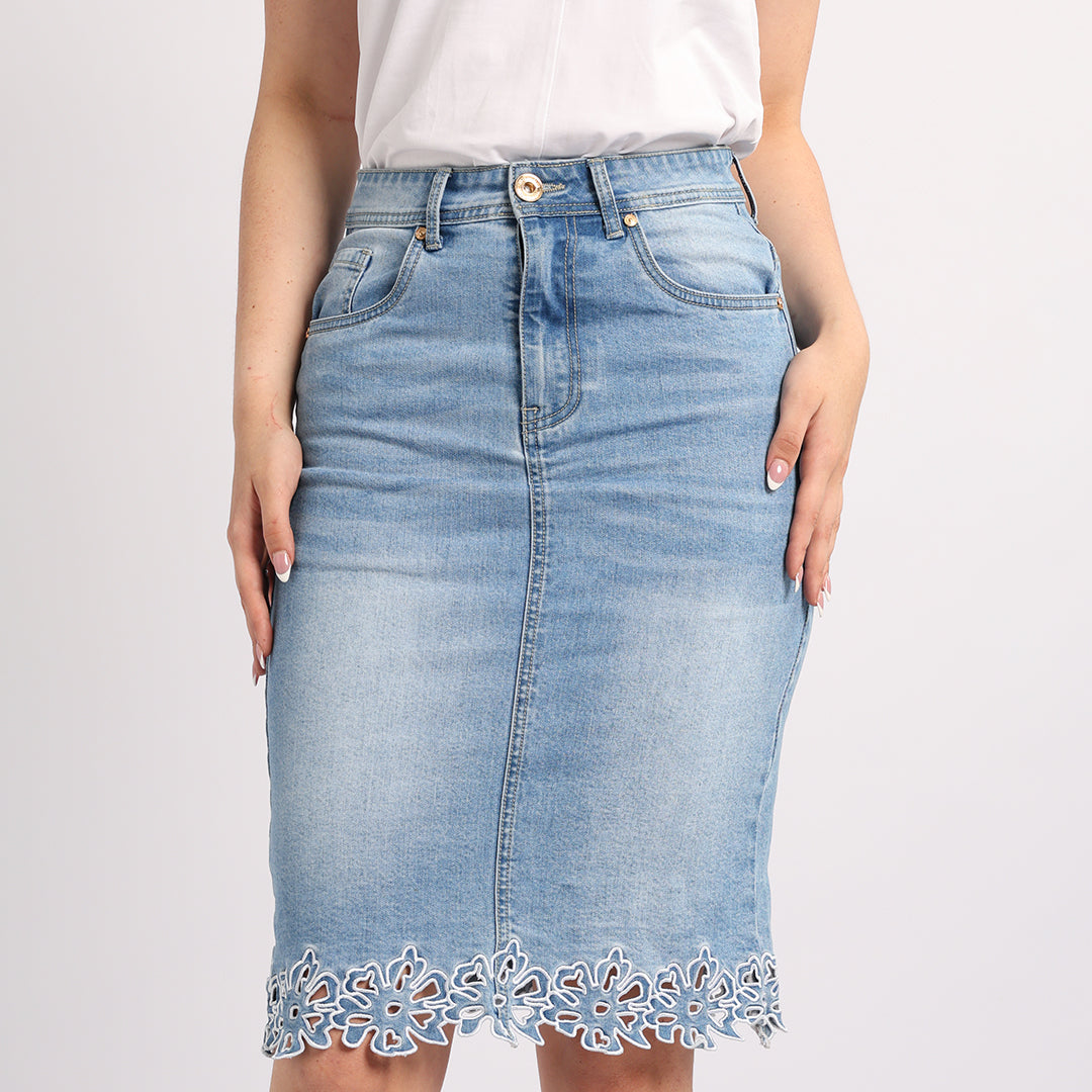 BLUE DENIM SKIRT