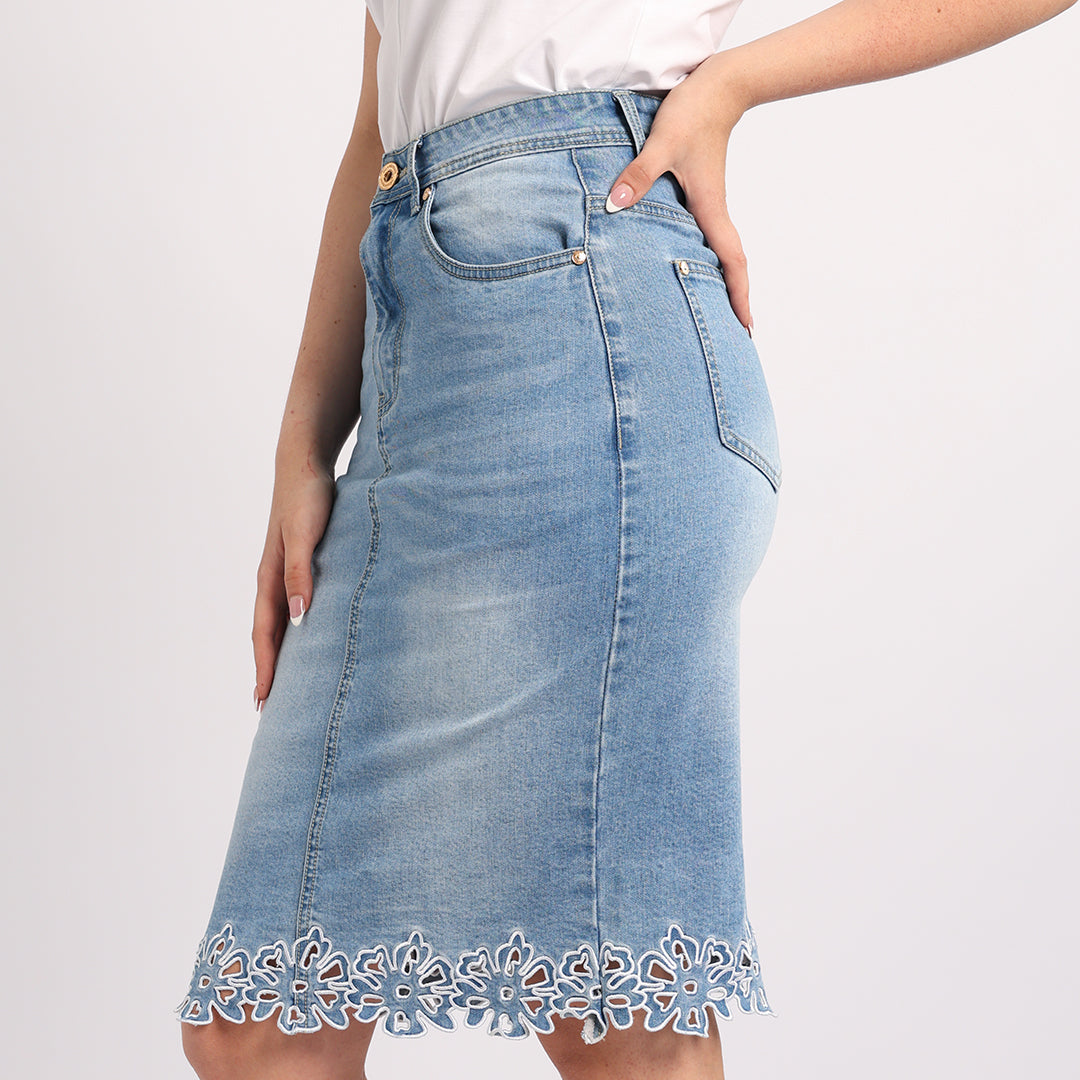 BLUE DENIM SKIRT