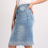 BLUE DENIM SKIRT