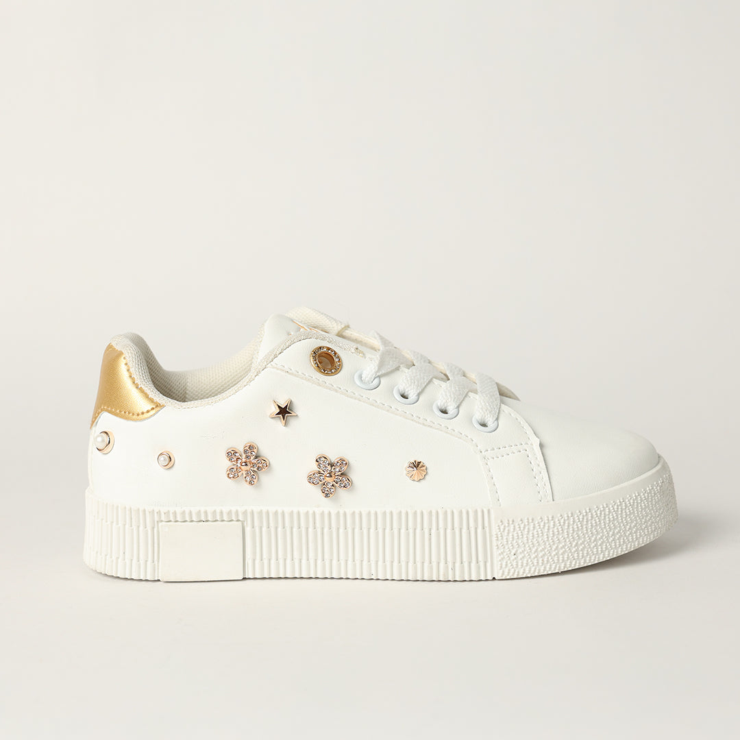 GIRLS TRB WHITE EMBELLISHED SNEAKER