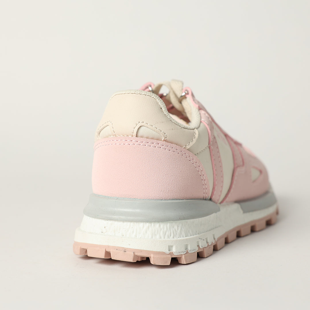 GIRLS TRB PINK BEIGE &amp; GREY COLOURBLOCKED SNEAKER