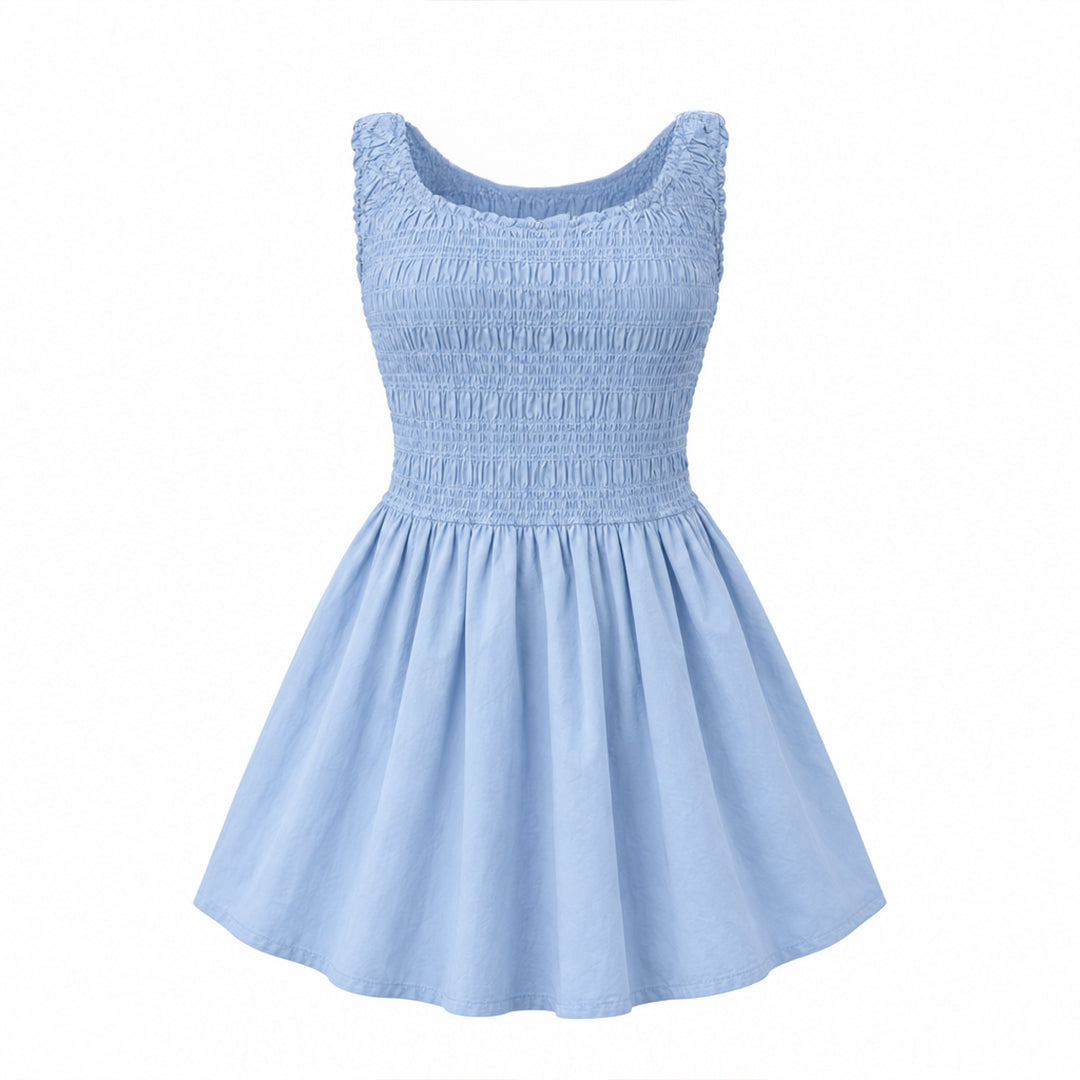 Smocked Fit & Flare Dress