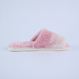 LADIES CIARRA PINK FUR OPEN TOE BEDROOM SLIPPER