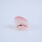 LADIES CIARRA PINK FUR OPEN TOE BEDROOM SLIPPER