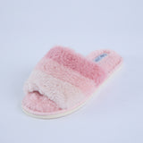 LADIES CIARRA PINK FUR OPEN TOE BEDROOM SLIPPER
