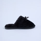 LADIES CIARRA BLACK SATIN BEDROOM SLIPPER