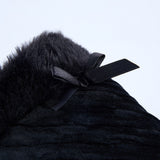 LADIES CIARRA BLACK SATIN BEDROOM SLIPPER