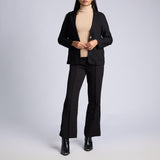 LADIES BLACK LONG SLEEVE LINEN JACKET