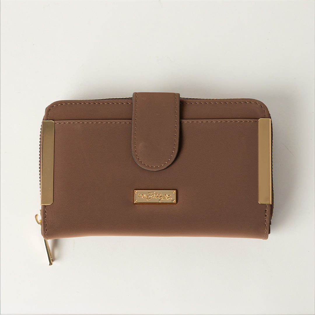 MOCHA CLASP PURSE (GOLD TRIMS)
