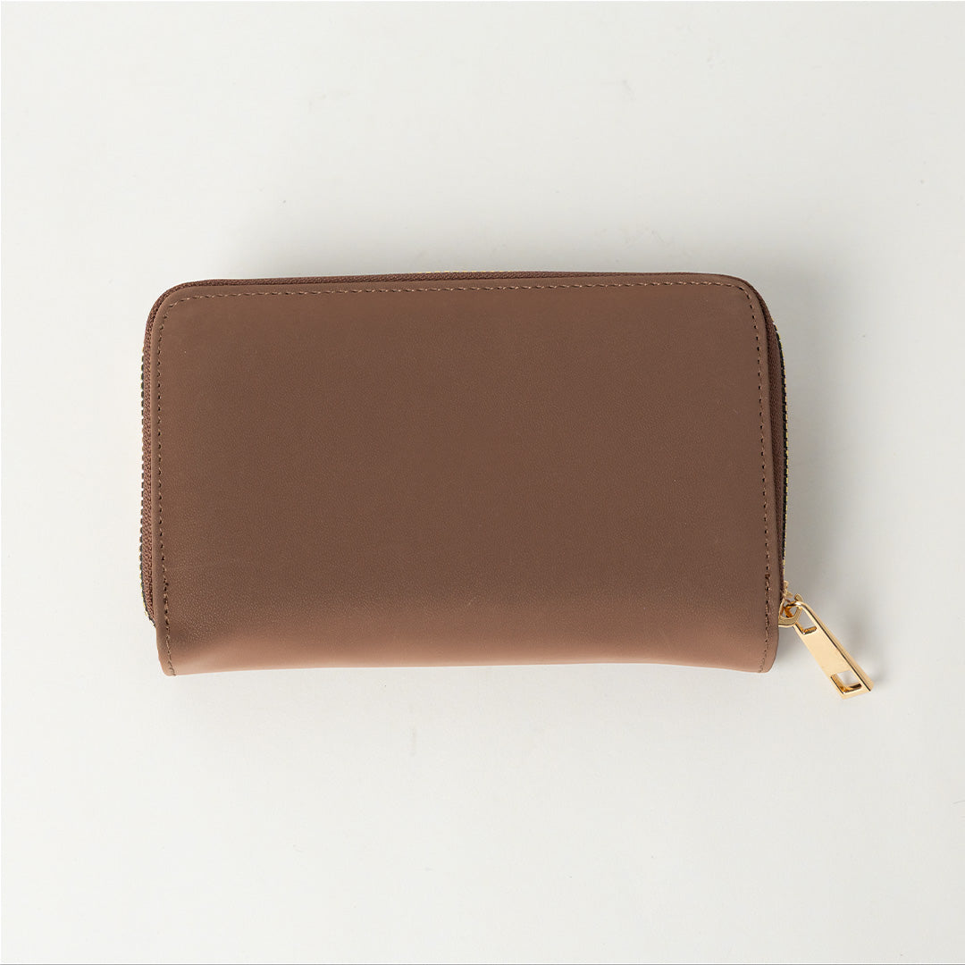 MOCHA CLASP PURSE (GOLD TRIMS)