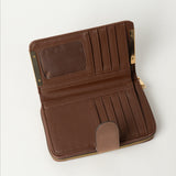 MOCHA CLASP PURSE (GOLD TRIMS)