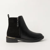 BLACK PU CHELSEA BOOT