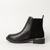 BLACK PU CHELSEA BOOT