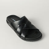 MENS ZAFF BLACK MOULDED SANDAL (WEAVE UPPER