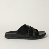 MENS ZAFF BLACK MOULDED SANDAL (WEAVE UPPER