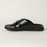 MENS ZAFF BLACK MOULDED SANDAL (WEAVE UPPER