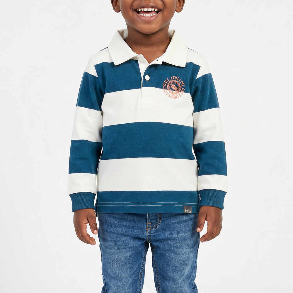 BOYS FLEECE STRIPE RUGBY GOLFER