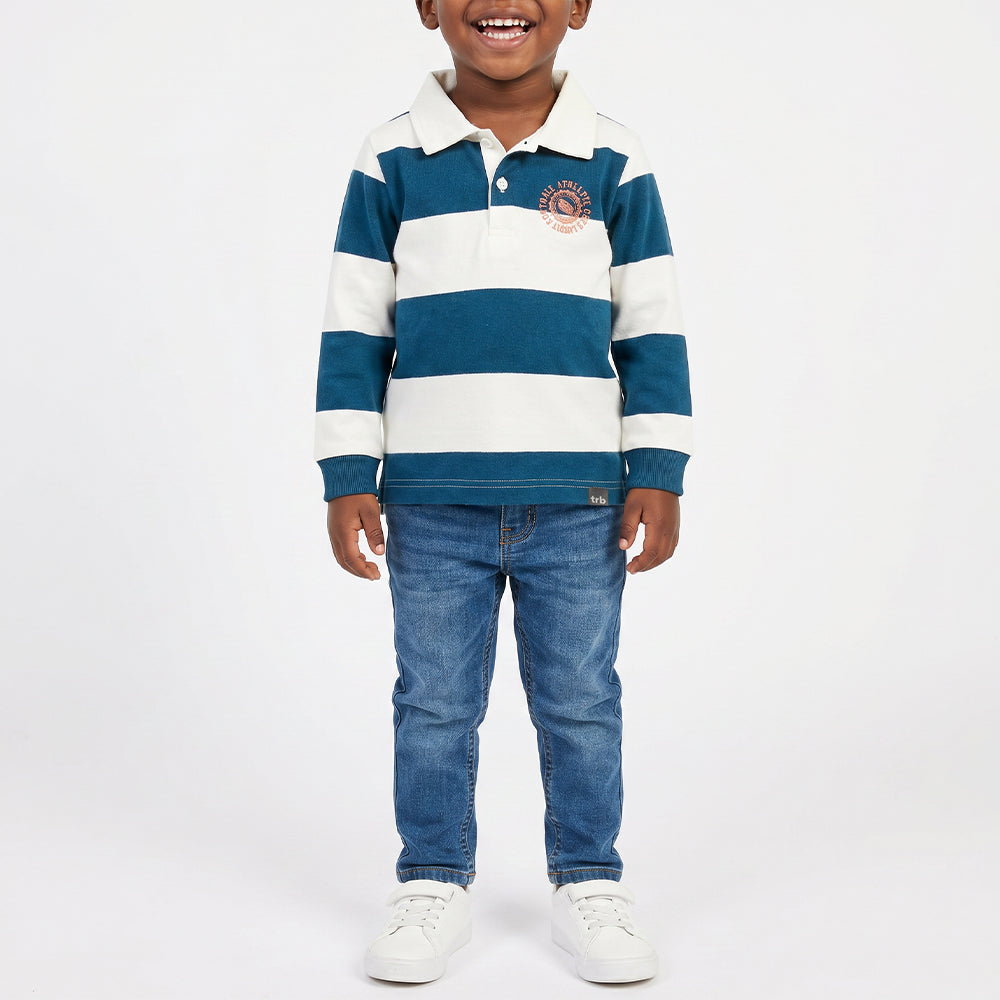 BOYS FLEECE STRIPE RUGBY GOLFER