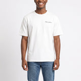 Mens Moda White Unbrushed -Fleece Boxy T-shirt