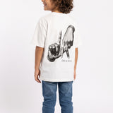 Mens Moda White Unbrushed -Fleece Boxy T-shirt