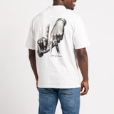 Mens Moda White Unbrushed -Fleece Boxy T-shirt
