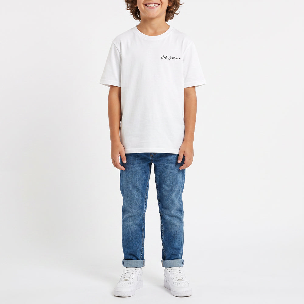 Mens Moda White Unbrushed -Fleece Boxy T-shirt