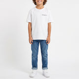 Mens Moda White Unbrushed -Fleece Boxy T-shirt