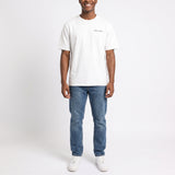 Mens Moda White Unbrushed -Fleece Boxy T-shirt