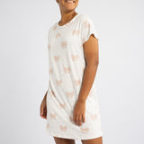 CREAM/PINK SPOT BOW PRINT NIGHTIE