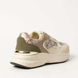 Ciarra Beige And Choc Chunky Sneaker