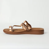 LADIES CIARRA ROSE GOLD COMFORT PUSH IN SANDAL