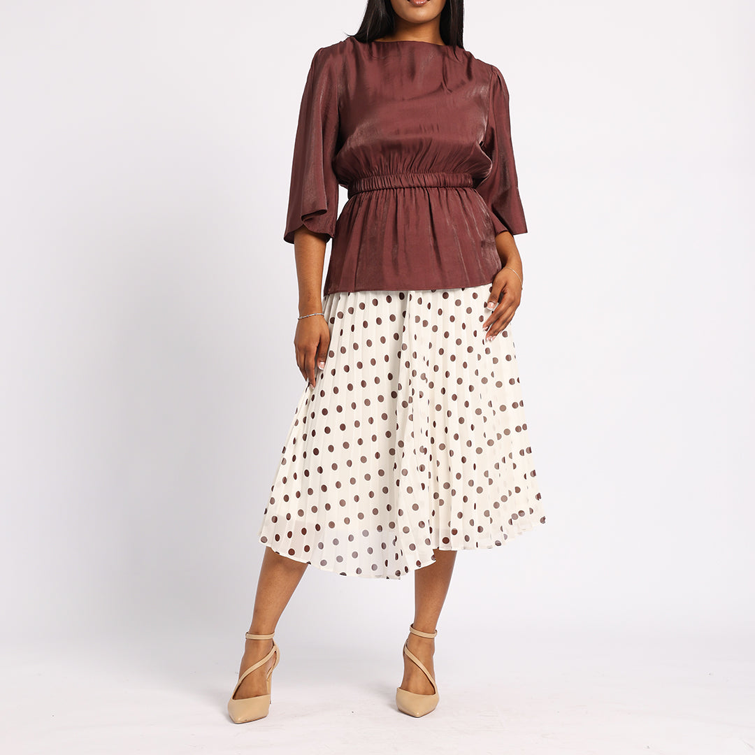 SPOT PLEATED SKIRT
