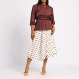 SPOT PLEATED SKIRT