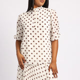 SPOT BUTTON BLOUSE