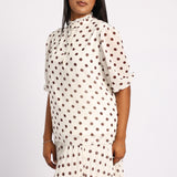 SPOT BUTTON BLOUSE