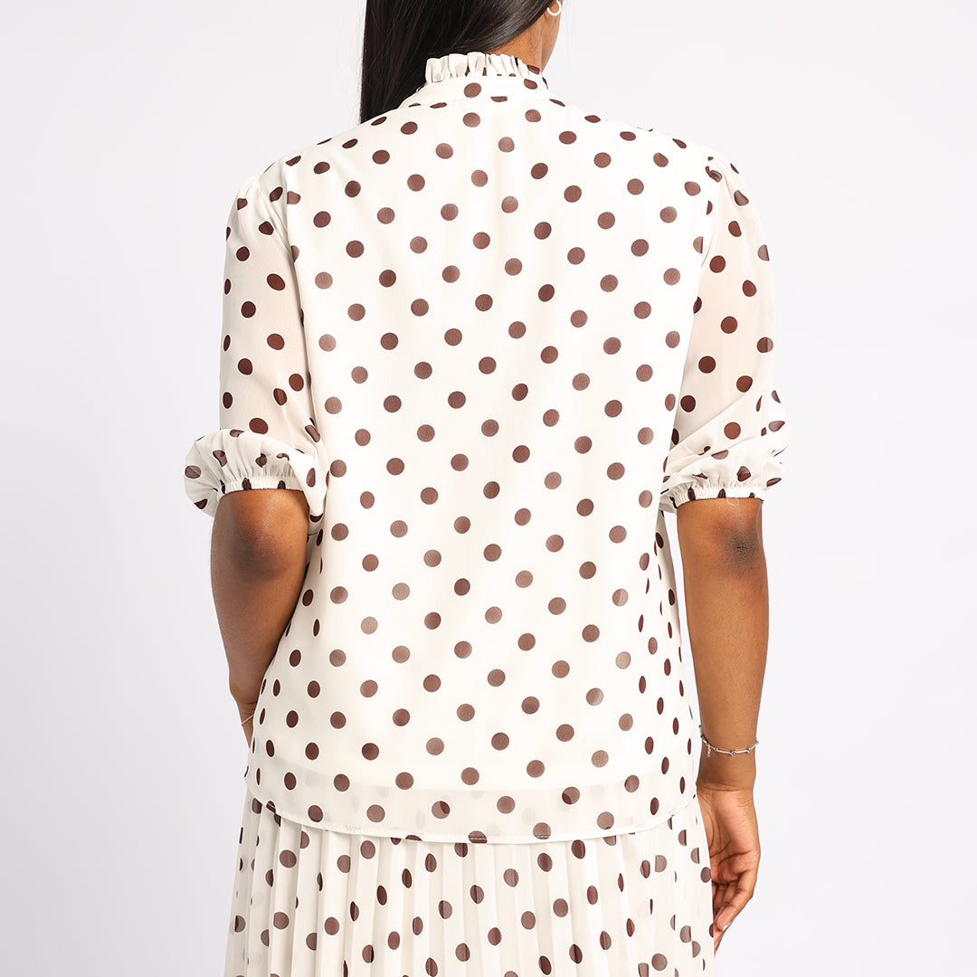 SPOT BUTTON BLOUSE