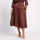 SHIMMER TIERED PLEATED SKIRT