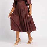 SHIMMER TIERED PLEATED SKIRT