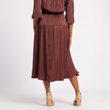 SHIMMER TIERED PLEATED SKIRT