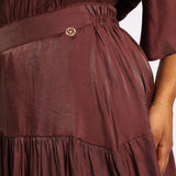 SHIMMER TIERED PLEATED SKIRT