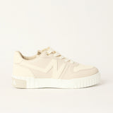 LADIES NOVA BEIGE LACE UP SNEAKER (N APPLIQUE)