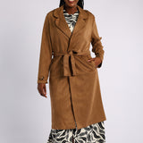 LADIES ALORA CAMEL MOCK SUEDE JACKET