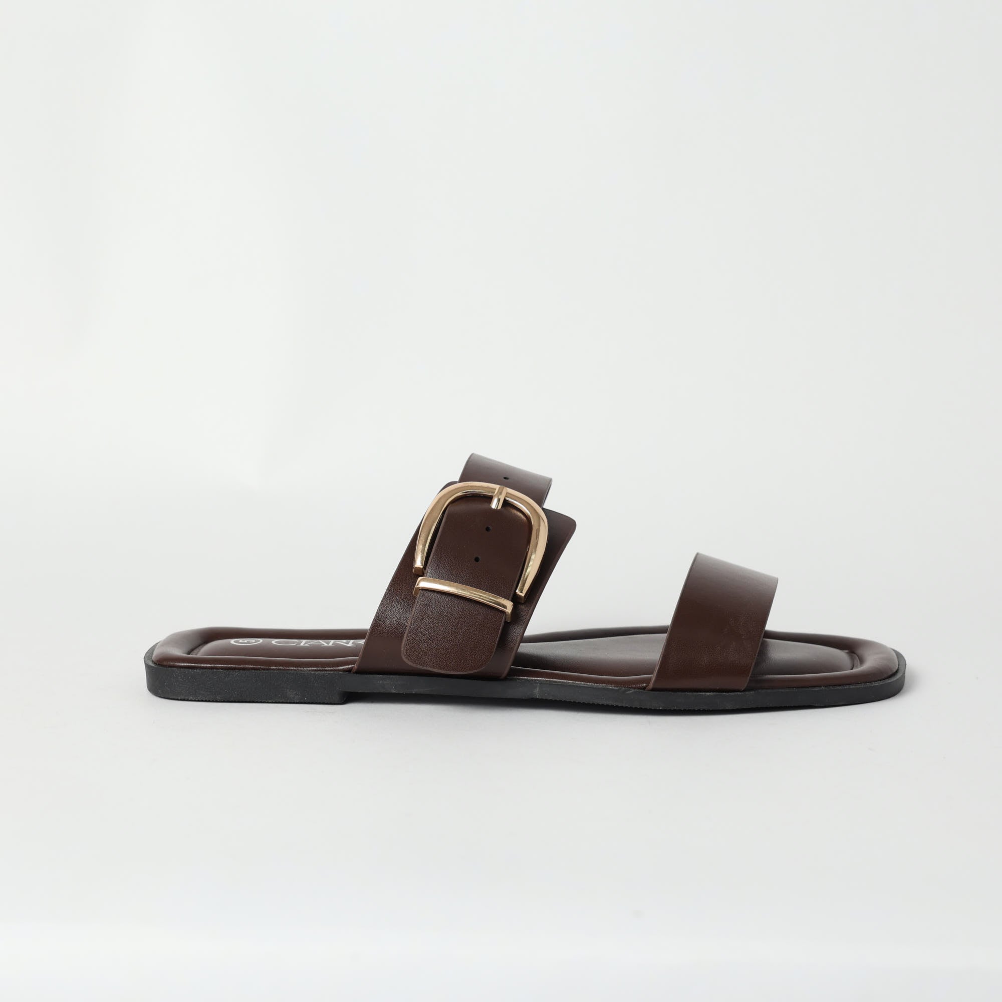 LADIES CIARRA CHOC COMFORT SANDAL (SQUARE, SINGLE BUCKLE