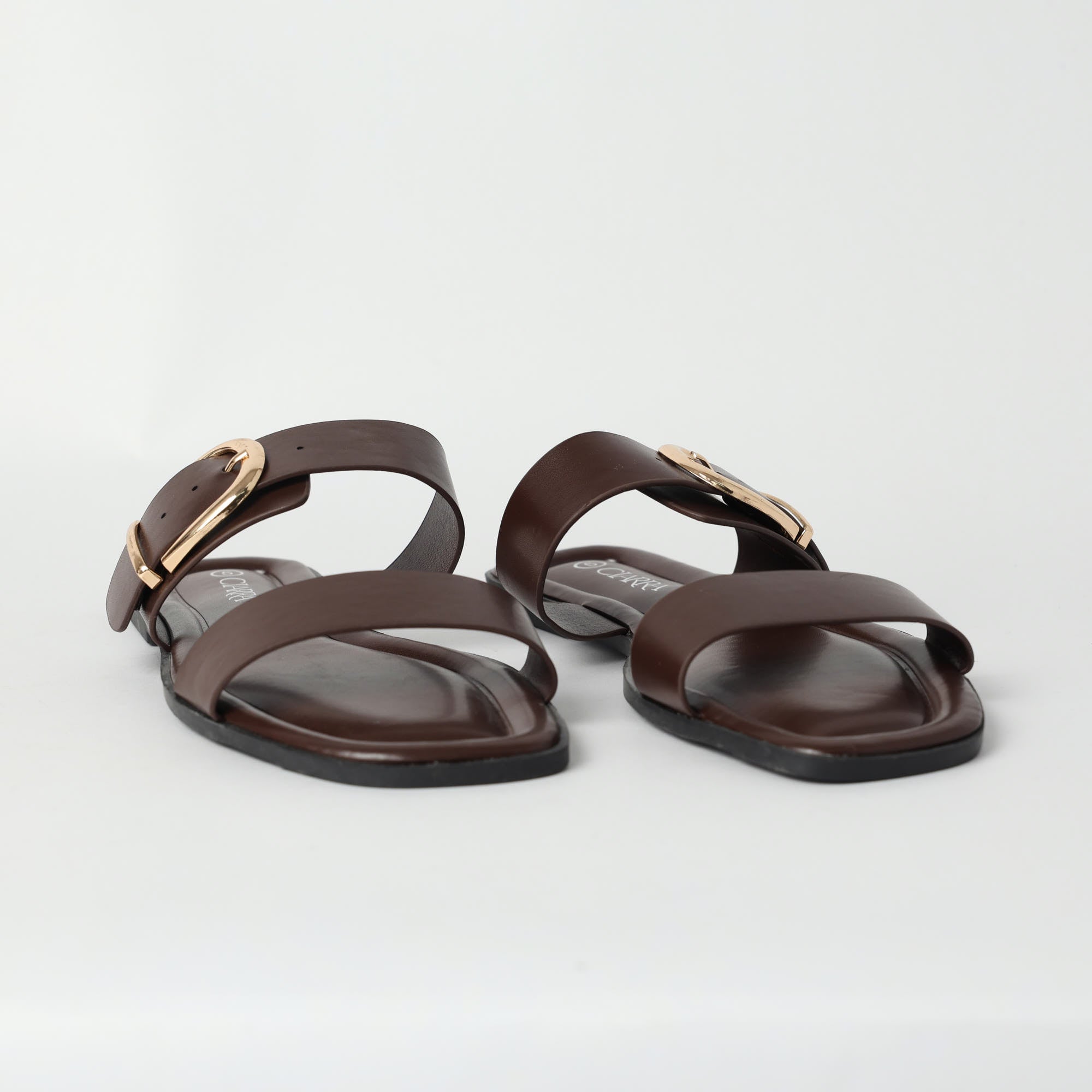 LADIES CIARRA CHOC COMFORT SANDAL (SQUARE, SINGLE BUCKLE